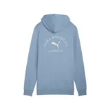 Canguro Puma negro con capucha y cordones ajustables. Estampado pequeño con el logo de Puma Athletics en el pecho.