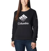 Buzo Columbia color lila con logo estampado en el pecho.