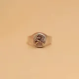 Anillo de plata 925 con apliques en oro 9k, diseño con escudo de técnico prevencionista.