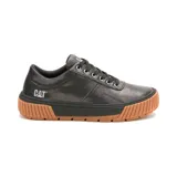 Zapatillas urbanas Caterpillar modelo Amp, color gris oscuro con textura tipo escamas, logo de la marca en el lateral y suela de goma marrón con diseño dentado.