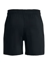 Short deportivo Under Armour Rival Terry negro con logo blanco estampado en la pierna izquierda.