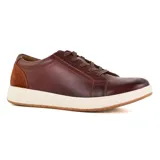 Zapato casual Hi-Tec Chailey de cuero color marrón con cordones, suela blanca y detalles en gamuza.