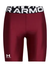 Calza corta de lycra negra Under Armour HeatGear, con cintura alta con logo y logo estampado en la pierna izquierda.