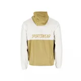 Campera anorak Nike Club, color beige y blanco, con cierre de media cremallera, capucha y cordón ajustable en el dobladillo.