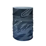 Cuello multifuncional Buff Coolnet Uv® Nexs con estampado geométrico en tonos grises, azules y blancos.