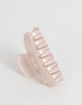 Broche para el pelo color rosa claro, con forma de pinza y apliques de moños y strass.