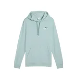 Buzo hoodie Puma Essentials 2 Color Small Logo, color celeste, de corte clásico, con capucha ajustable con cordones, bolsillo tipo canguro y logo pequeño bordado en el pecho.