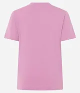 Blusa de manga corta color blanco hueso, confeccionada en tejido rib (acanalado) de algodón y elastano. Presenta un cuello redondo ajustado tipo mock neck.