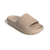 Sandalias tipo ojotas Adidas Adilette, color beige con logo Adidas en relieve en la tira superior.