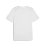 Remera blanca de algodón con cuello en V y logo de Puma bordado en negro en el pecho.