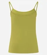 Musculosa blanca de poliamida con breteles finos y escote redondo.