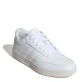 Championes Adidas Breaknet 3.0 de cuero sintético color blanco, con las tres tiras características de la marca en los laterales y suela de goma.