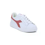 Championes Diadora Champion Knock On L blancos con detalles en rosado brillante en el logo lateral y el talón.