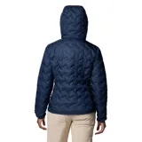 Campera Columbia Delta Ridge II para mujer, color azul marino, con capucha y cierre frontal. Cuenta con tecnología termorreflectante Omni-Heat™ y HeatSeal™ para mantener el calor, y Omni-Shield™ para repeler la humedad.