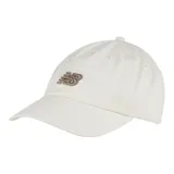 Gorra de béisbol color crema con logo bordado en marrón.