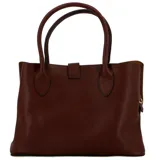 Cartera de mano color marrón con correa larga desmontable y monedero a juego.