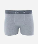 Bóxer masculino liso color gris con cintura elástica con logo Lupo.