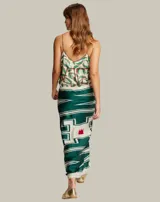 Camisola con estampado de motivos del lejano oeste, con escote en V y tirantes finos.