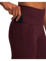 Calza deportiva burdeos con cintura alta y largo al tobillo.