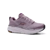 Championes deportivos Skechers Max Cushioning Premier 2.0 - Hillsborough, color lila, con capellada de malla, cordones, plantilla Air-Cooled Goga Mat, amortiguación Ultra Go y suela Goodyear Performance.