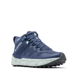 Zapatillas de senderismo Columbia Facet 75 Mid Outdry, color azul con detalles en celeste y blanco.