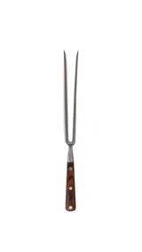 Juego de trinchar compuesto por cuchilla y pincho. Acero y mango de madera premium. Estuche en caja magnética.