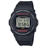 Reloj digital Casio G-Shock modelo DW5750UE-1DR, con caja y correa de resina negra, esfera de 45mm, resistente a golpes y al agua hasta 200 metros.
