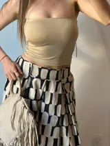 Top bandeau blanco de lycra.