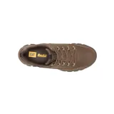 Zapatillas Caterpillar Threshold Hiker Low de cuero color marrón, con forro de malla de nylon, plantilla acolchada, entresuela de EVA y suela de goma.