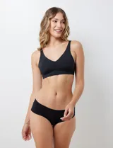 Panty hipster negro de algodón.