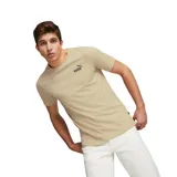 Remera color ladrillo de corte clásico con logo Puma pequeño estampado en el pecho, del lado izquierdo.