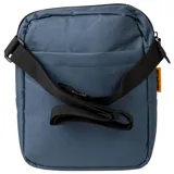 Bolso bandolera Caterpillar negro con logo amarillo, correa ajustable y bolsillo frontal con cierre.