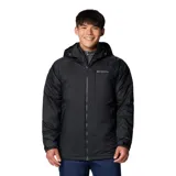 Campera de hombre Columbia Snowy Summit color negro, con capucha ajustable compatible con casco, cierre frontal con solapa, bolsillo en el pecho con cremallera, bolsillos con cremallera para las manos, dobladillo ajustable con cordón y dobladillo trasero para mayor cobertura. Confeccionada con tecnología Omni-Tech™ impermeable y transpirable y forro termorreflectante Omni-Heat™.