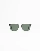 Anteojos de sol polarizados Forum 10, con marco metálico color grafito y lentes verdes.