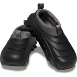 Zuecos de diseño contemporáneo en color negro, con suela antideslizante y material ligero.
