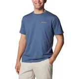 Remera gris de manga corta con logo de Columbia en el pecho.