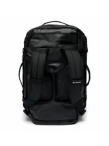 Bolso duffel Columbia Landroamer 40L, color negro, con logo blanco estampado.