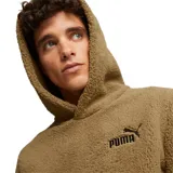 Canguro color marrón claro de tejido sherpa con capucha y bolsillo tipo canguro. Logo de Puma bordado en el pecho.