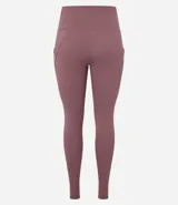 Calza legging deportiva color verde agua, de microfibra, con cintura ancha y bolsillos laterales.