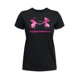 Remera deportiva Under Armour color fucsia con logo blanco estampado en el frente.