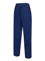 Pantalón de lino color beige, con pretina de jersey ajustable, calce regular, bolsillos en el frente y trasero.