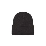 Gorro de lana negro con dobladillo enrollado y logo de Columbia en el frente.
