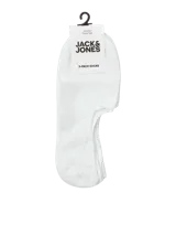 Pack de tres pares de medias invisibles blancas con logo Jack & Jones en negro.