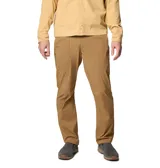 Pantalón de aventura color marrón claro, de corte recto, con cintura elástica, cinturón integrado, presilla utilitaria, rodillas articuladas, bolsillos para las manos y bolsillo trasero con cierre a presión.