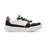 Championes deportivos American Sport Layla, color blanco con detalles en beige y plateado.