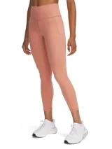 Calza capri deportiva color salmón, de tiro alto y corte ajustado.