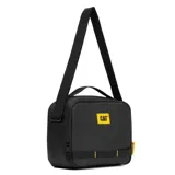 Mochila térmica unisex Caterpillar, color negro, con correa ajustable para el hombro y presillas frontales para accesorios.