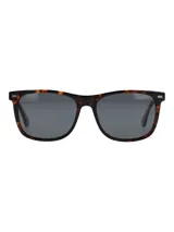 Lentes de sol unisex RKF modelo Bolzano, con montura rectangular de carey y lentes grises.