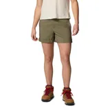 Short de senderismo color verde oliva, con protección solar UPF 50 y tecnología Omni-Wick para absorción de la humedad. Cuenta con puños enrollables con botones a presión, bolsillos para las manos, bolsillo trasero y trabillas para cinturón.