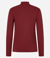 Campera deportiva negra confeccionada en poliamida y elastano, con cuello alto, cierre delantero por cremallera y bolsillos laterales.